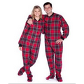 Double Brushed Flannel Plaids Pajamas(Red/Black)